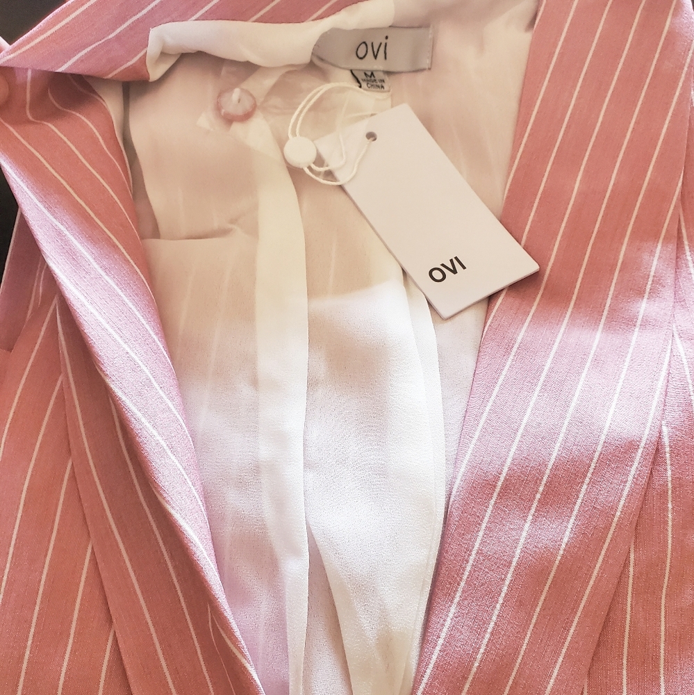 OVI Light Mauve Pinstripes 2-Piece Pants Set - Picture 5 of 7
